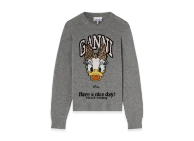 GANNI x Disney Daisy Duck Graphic Wool Jumper "Paloma"
