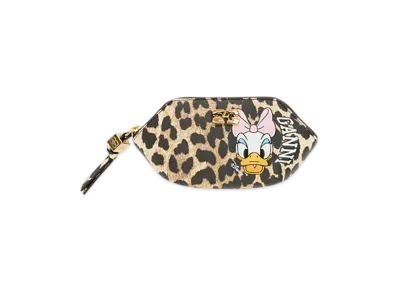 GANNI x Disney Daisy Duck Leopard Coin Purse "Almond Milk"