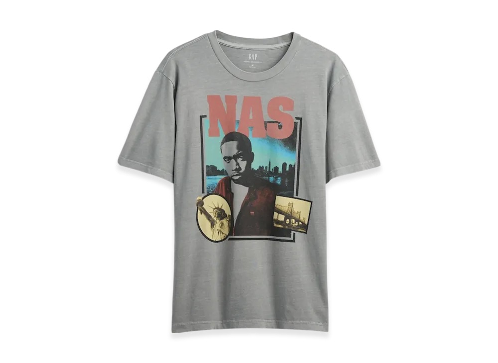 GAP Nas Relaxed Graphic T-Shirt "Pilot Grey"