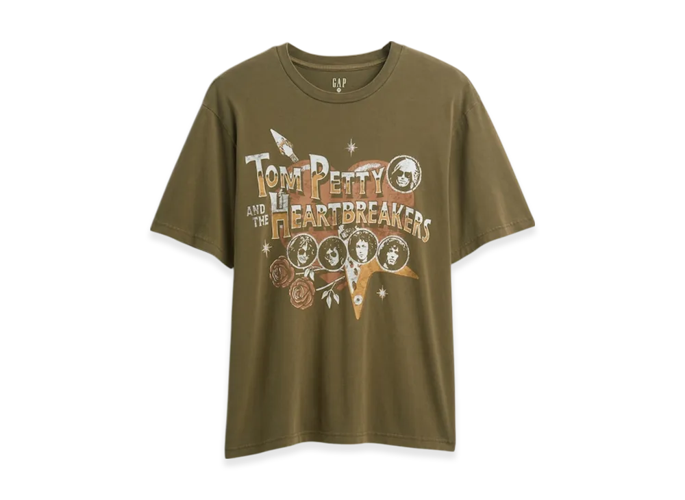 GAP Tom Petty & The Heartbreakers Relaxed Graphic T-Shirt "Dark Olive"
