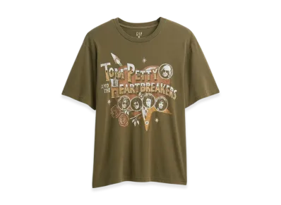 GAP Tom Petty & The Heartbreakers Relaxed Graphic T-Shirt "Dark Olive"
