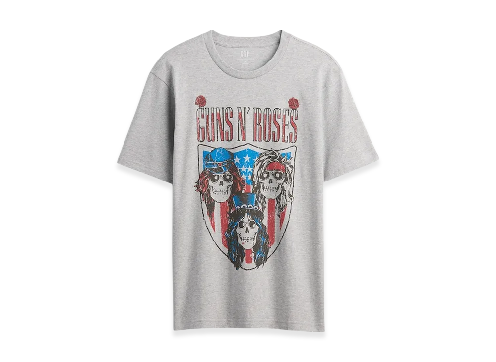 GAP Guns N' Roses Relaxed Graphic T-Shirt "Light Heather Grey"