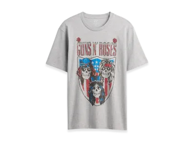 GAP Guns N' Roses Relaxed Graphic T-Shirt "Light Heather Grey"