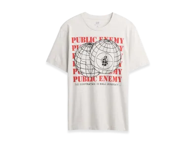 GAP Public Enemy Relaxed Graphic T-Shirt "Pale Heather Gray"