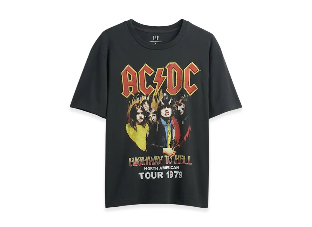 GAP AC/DC 1979 Tour Relaxed Graphic T-Shirt "Moonless Night"