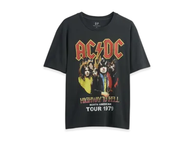 GAP AC/DC 1979 Tour Relaxed Graphic T-Shirt "Moonless Night"