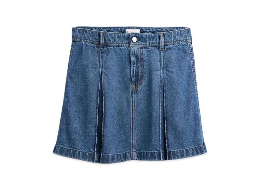 Gap x Sandy Lien Pleated Denim Miniskirt "School Rinse"
