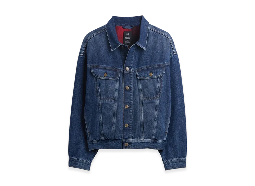 Gap x Stranger Things Flannel Lined Icon Denim Jacket "True Indigo"