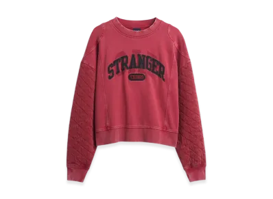 Gap x Stranger Things Quilted Sleeve GAP Logo Sweatshirt "New Classic Red"