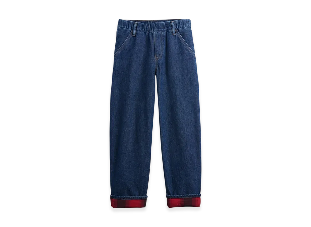Gap x Stranger Things Flannel Lined Carpenter Baggy Denim (Kids) "True Indigo"