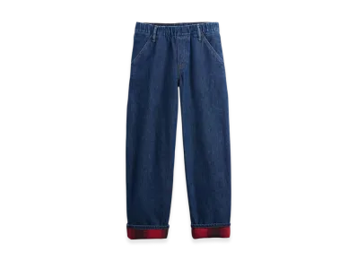 Gap x Stranger Things Flannel Lined Carpenter Baggy Denim (Kids) "True Indigo"