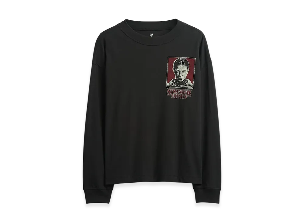 Gap x Stranger Things Graphic T-shirt (Kids) "Black"