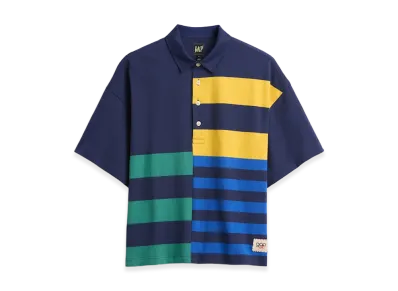 Gap x Sean Wotherspoon Oversized Mixed Stripe Boxy Polo Shirt "Multi Stripe Blue"