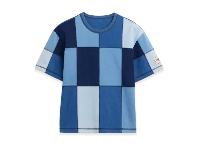 Gap x Sean Wotherspoon Indigo Patchwork Cropped T-Shirt "Rinse Wash Indigo"