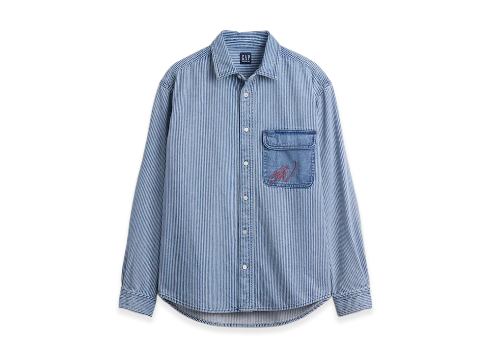 Gap x Sean Wotherspoon Relaxed Fit Railroad Denim Shirt "Blue Railroad Stripe"