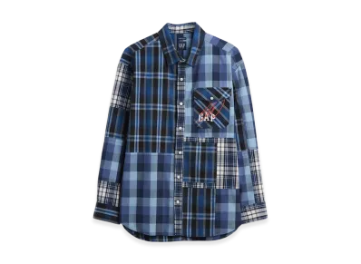 Gap x Sean Wotherspoon Oversized Patchwork Plaid Logo Shirt "Vintage Patchwork"