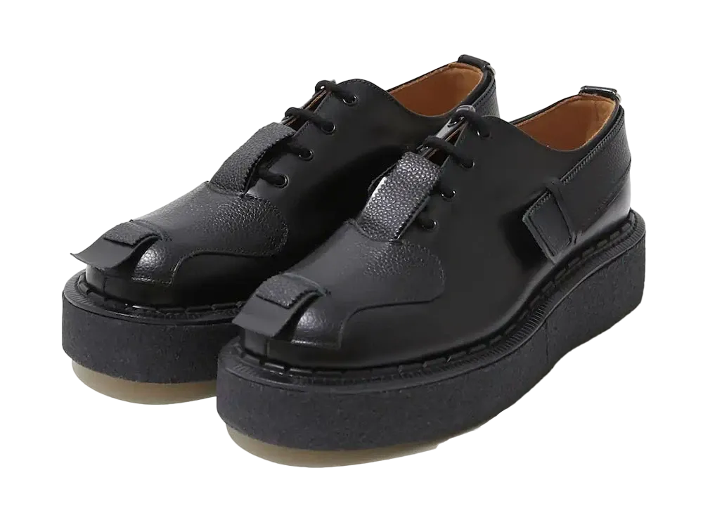 GEORGE COX x COMME des GARÇONS HOMME PLUS x John Moore Toe Strap Boots Rubber Sole "Black" Cow Leather