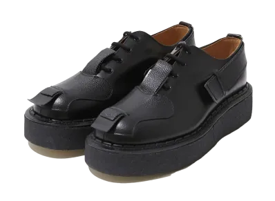 GEORGE COX x COMME des GARÇONS HOMME PLUS x John Moore Toe Strap Boots Rubber Sole "Black" Cow Leather