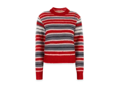 MARNI Women's Embroidered Mohair Blend Sweater "Stripped"