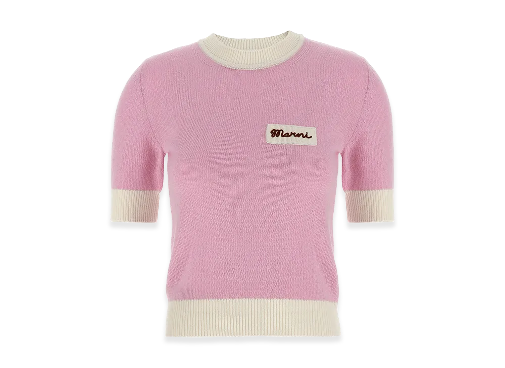 MARNI Women's Cropped Top In Wool Blend "Rose"