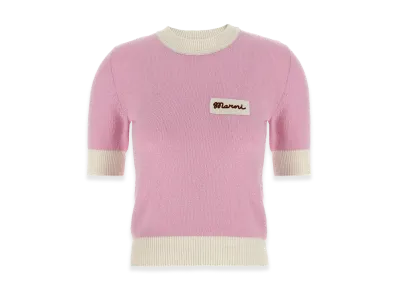 MARNI Women's Cropped Top In Wool Blend "Rose"