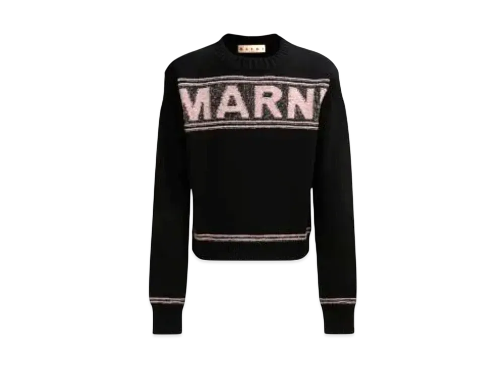 Marni Made Of Wool Jumper Maxi Marni Intarsia "Black"