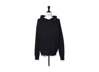 MARNI Destroy Cotton Knit Hoodie "Black"