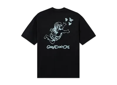 Girls Don't Cry x VERDY Angel T-Shirt "Vintage Black/Light Blue"