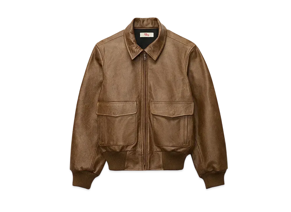 Girls Don't Cry x Cherry Los Angeles Angel Leather Flight Jacket "Brown"