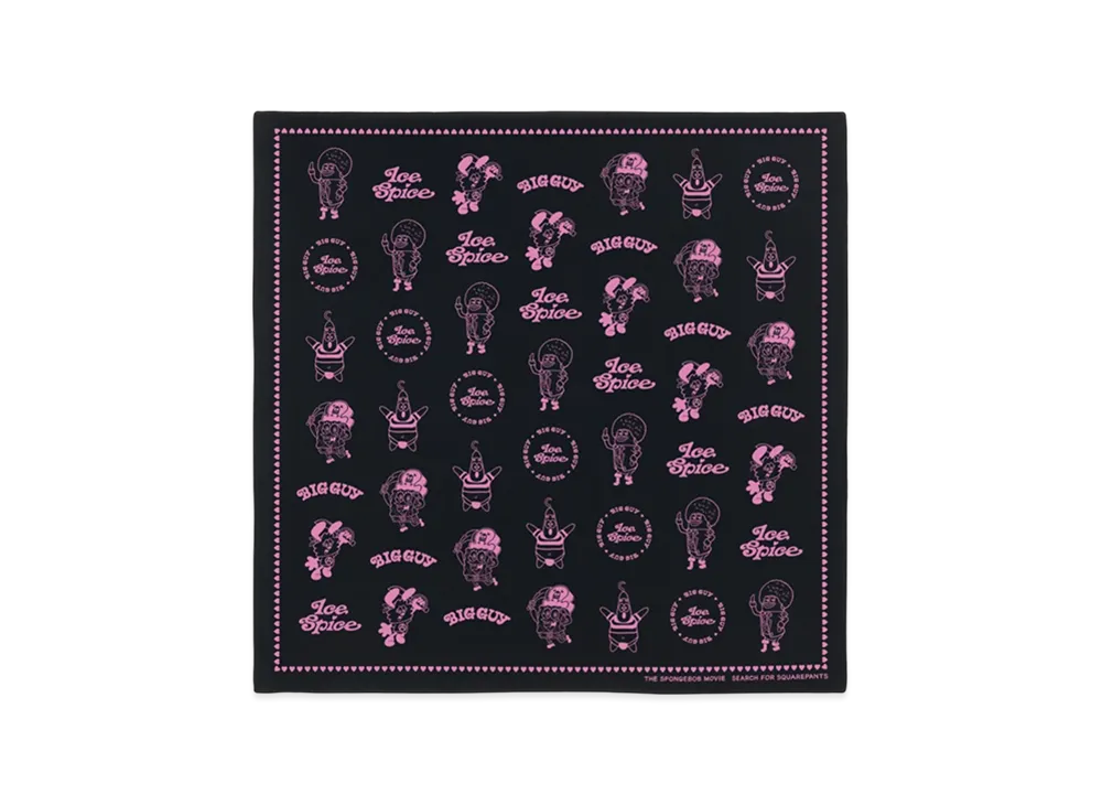VERDY x Ice Spice x SpongeBob "Big Guy" Bandana "Black/Pink"
