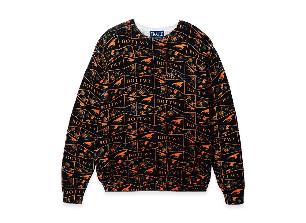 VERDY Wasted Youth x BoTT Print Knit Sweater "Black/Orange"