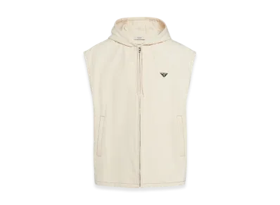 PRADA Bull Denim Hoodie Vest "Beige"