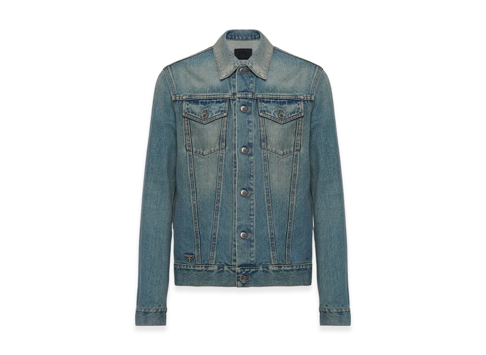 PRADA Denim Blouson Jacket "Light Blue"