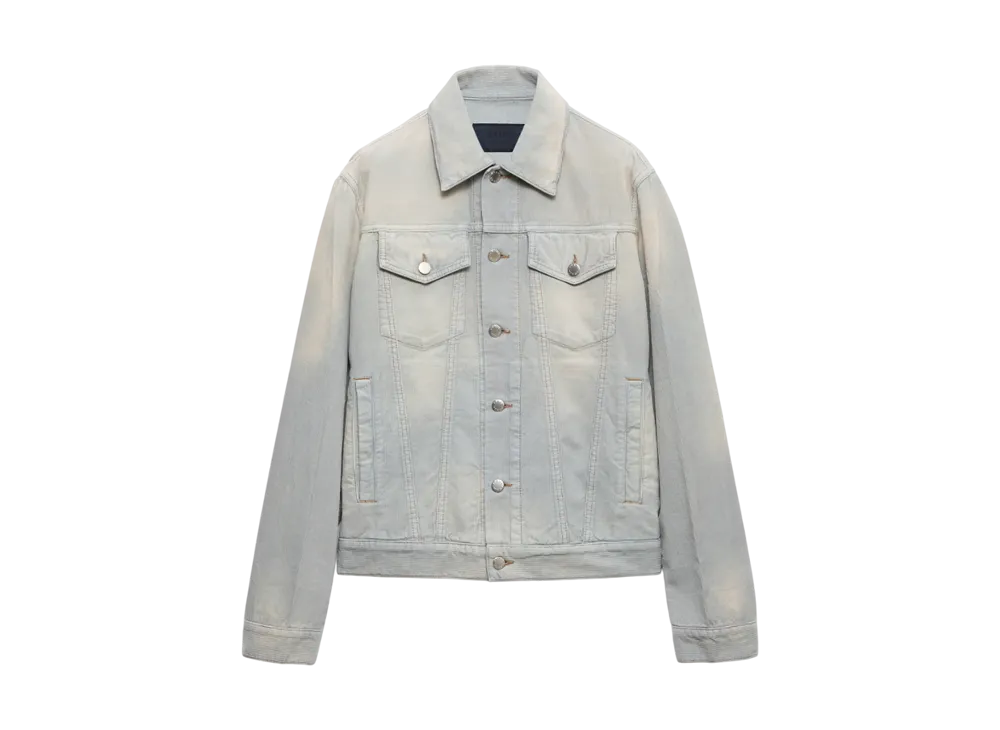 PRADA Men's Corduroy Blouson Jacket "Light Blue"