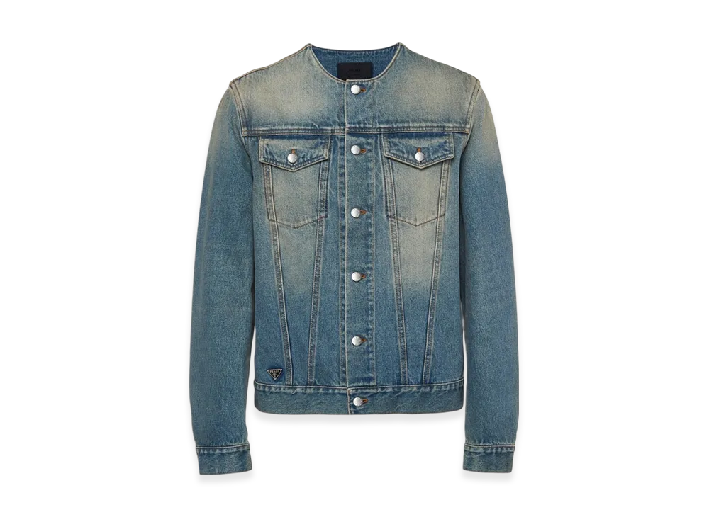 PRADA Denim Blouson Jacket "Light Blue"
