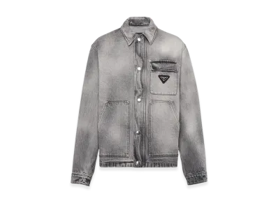 PRADA Denim Blouson Jacket "Gray"