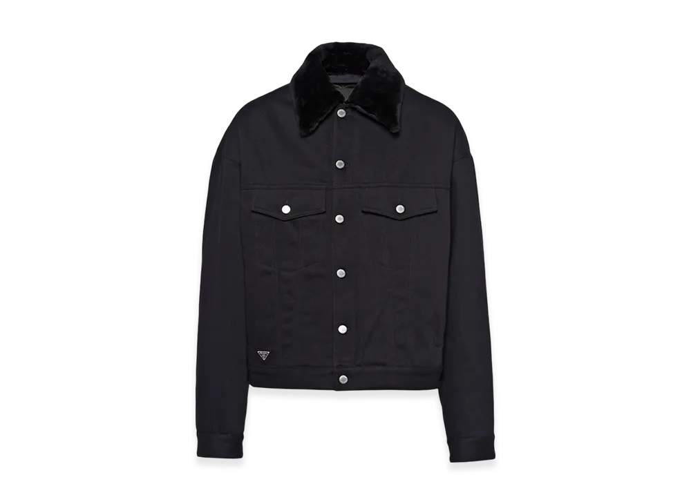 PRADA Padded Bull Denim Blouson Jacket "Black"
