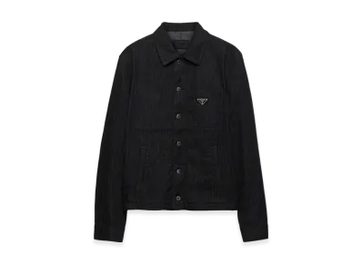 PRADA Chevron Denim Blouson Jacket "Black"