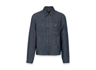 PRADA Chambray Blouson Jacket "Navy"