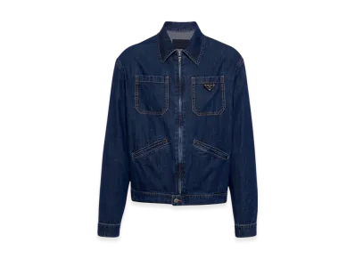 PRADA Light Denim Zipper Jacket "Navy"