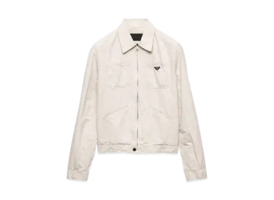 PRADA Men's Chambray Blouson Jacket "Natural"