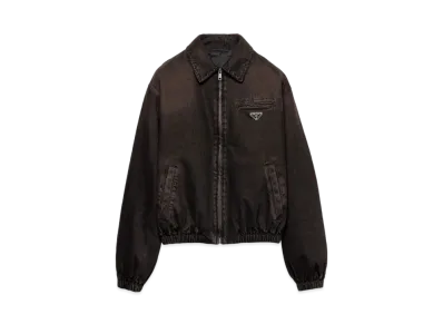 PRADA Men's Padded Denim Blouson Jacket "Brown"