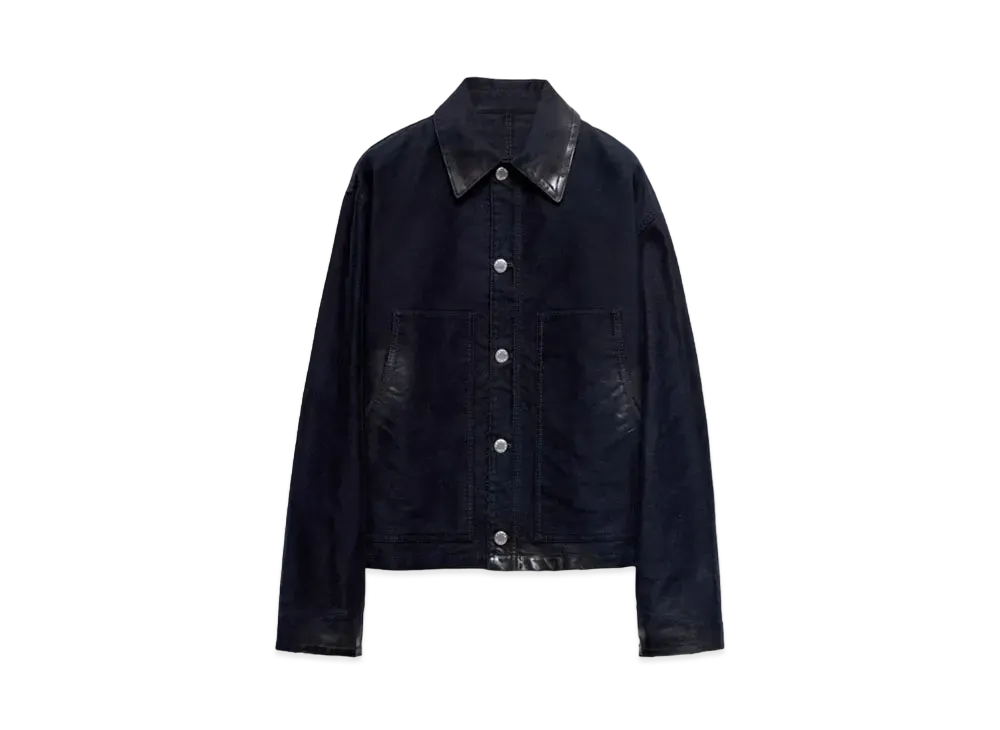 PRADA Men's Moleskin Blouson Jacket "Navy"