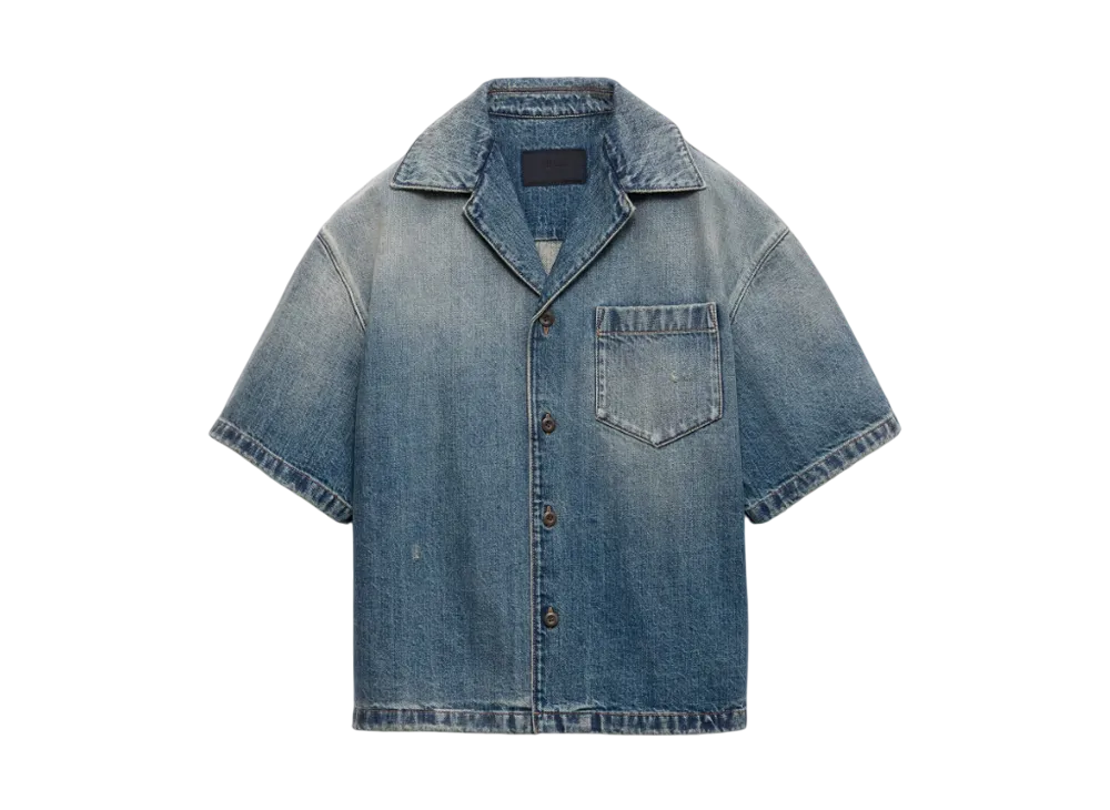 プラダ メンズ デニムボウリングシャツ 