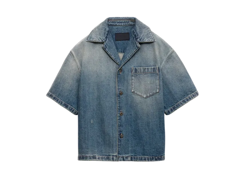 プラダ メンズ デニムボウリングシャツ プラダ メンズ デニムボウリングシャツ