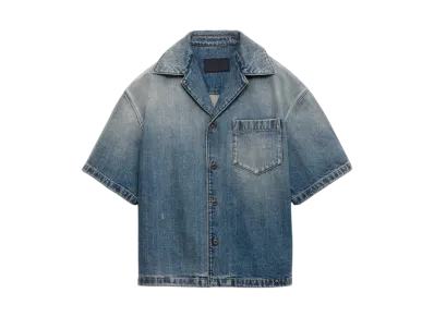 PRADA Men's Denim Bowling Shirt "Navy"