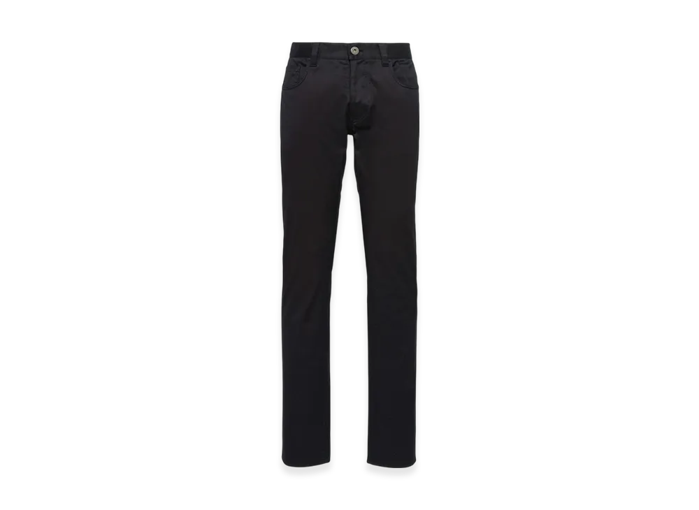 PRADA Stretch Drill Five-Pocket Trousers "Black"
