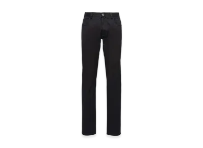 PRADA Stretch Drill Five-Pocket Trousers "Black"