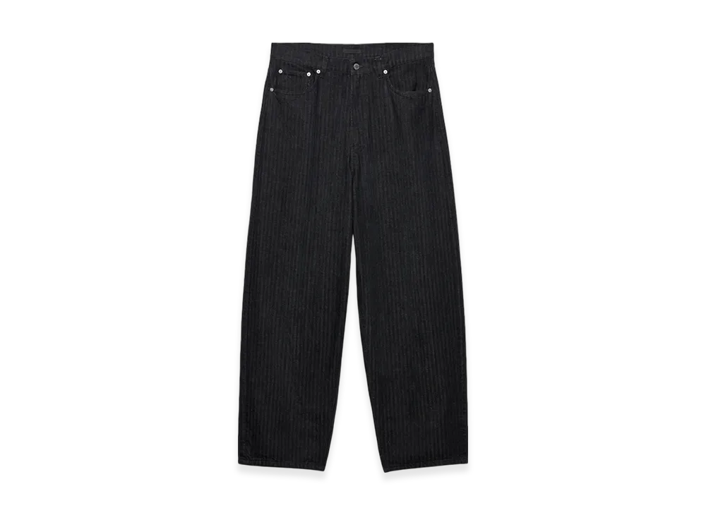 PRADA Wide-Leg Chevron Denim Jeans "Black"