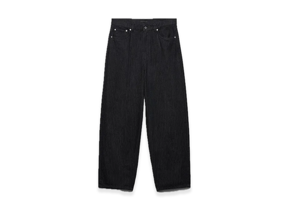 PRADA Wide-Leg Chevron Denim Jeans "Black"